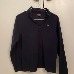 Vineyard vines kids navy blue fleece quarter zip-up